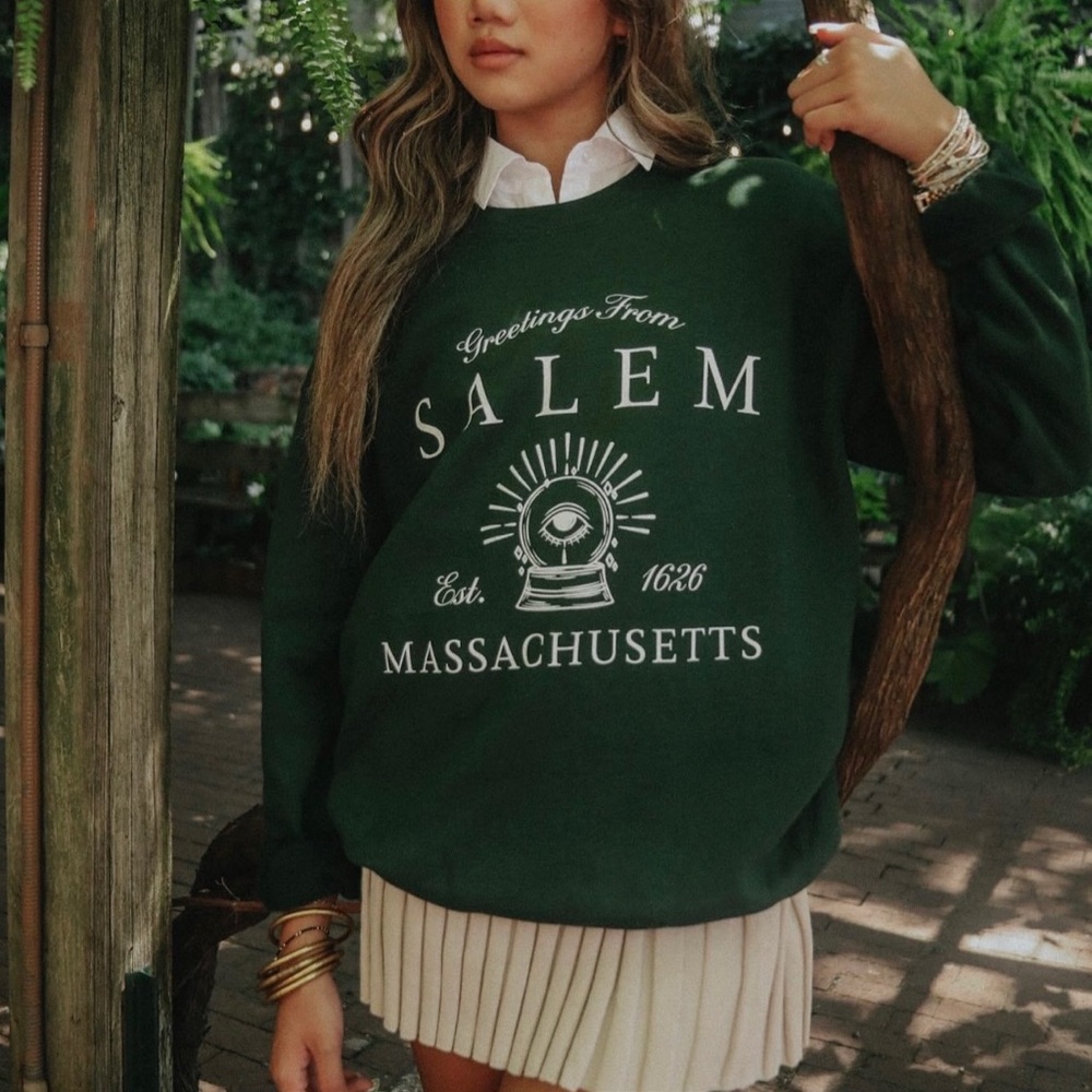 NWT Charlie Southern Greetings From Salem Halloween Sweatshirt